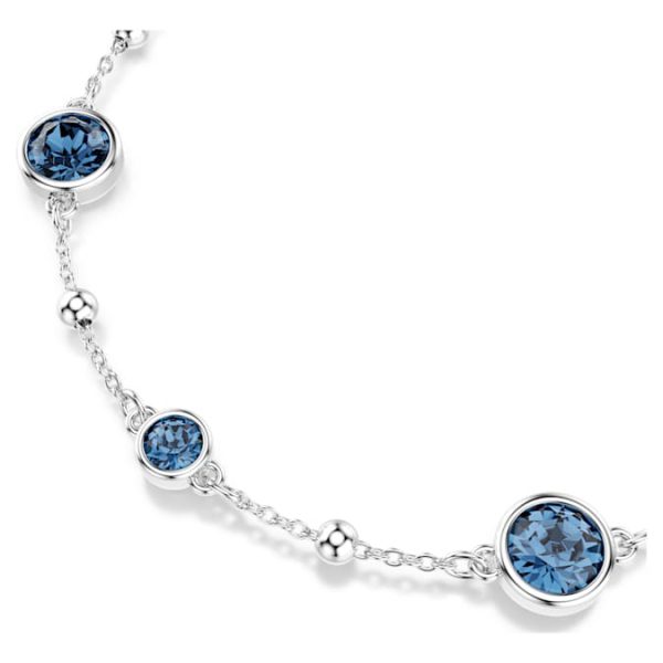 Imber bracelet Round cut, Blue, Rhodium plated - Image 5