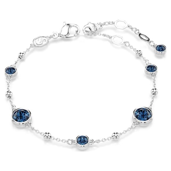 Imber bracelet Round cut, Blue, Rhodium plated - Image 9