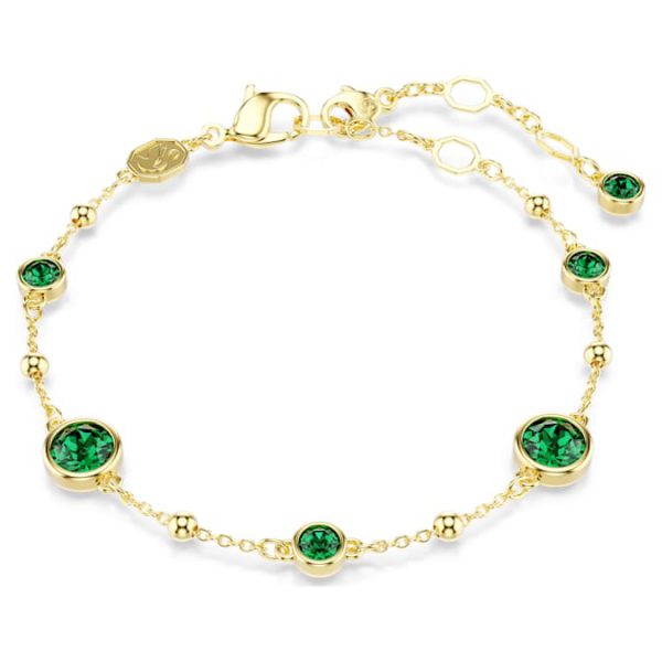 Imber bracelet Round cut, Green, Gold-tone plated - Image 2