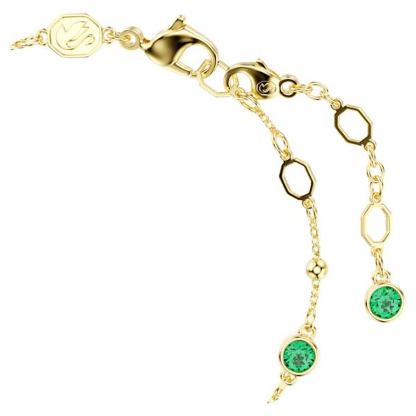 Imber bracelet Round cut, Green, Gold-tone plated - Image 4