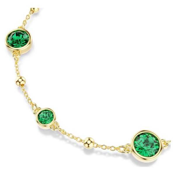 Imber bracelet Round cut, Green, Gold-tone plated - Image 5