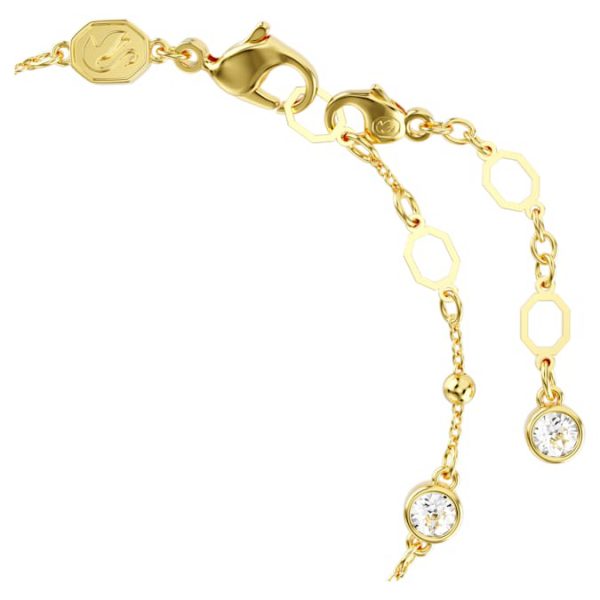 Imber bracelet Round cut, Scattered design, White, Gold-tone plated - Image 4