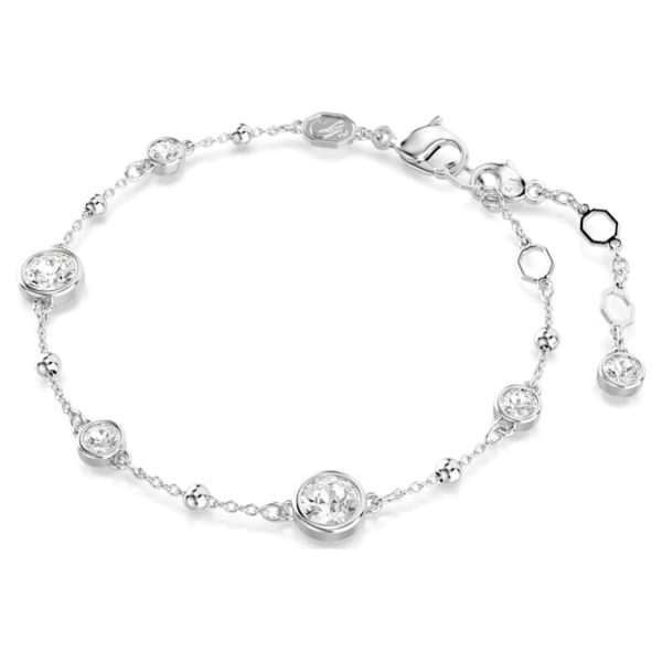 Imber bracelet Round cut, White, Rhodium plated - Image 3