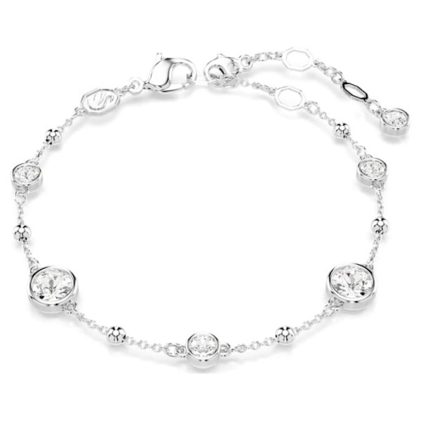 Imber bracelet Round cut, White, Rhodium plated - Image 6
