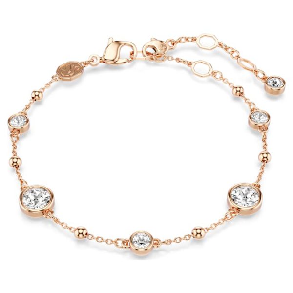 Imber bracelet Round cut, White, Rose gold-tone plated - Image 2
