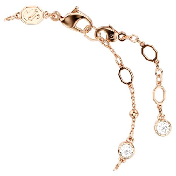 Imber bracelet Round cut, White, Rose gold-tone plated - Image 4
