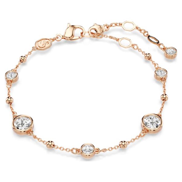 Imber bracelet Round cut, White, Rose gold-tone plated - Image 8