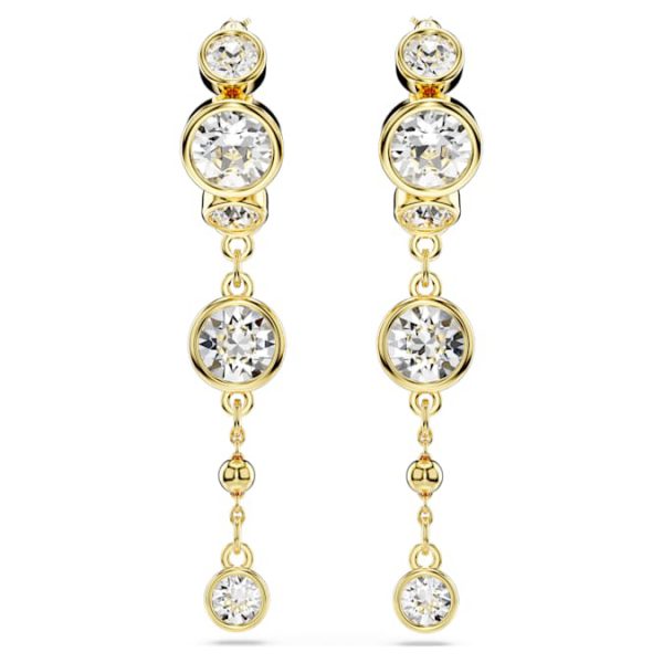 Imber drop earrings Round cut, White, Mixed metal finish - Image 3