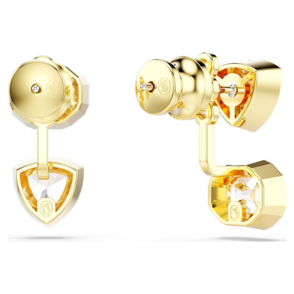 Imber earring jackets Asymmetrical design, Mixed cuts, White, Gold-tone plated - Image 5