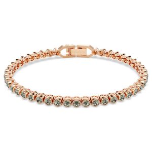 Imber Emily Tennis bracelet Round cut, Black, Rose gold-tone plated