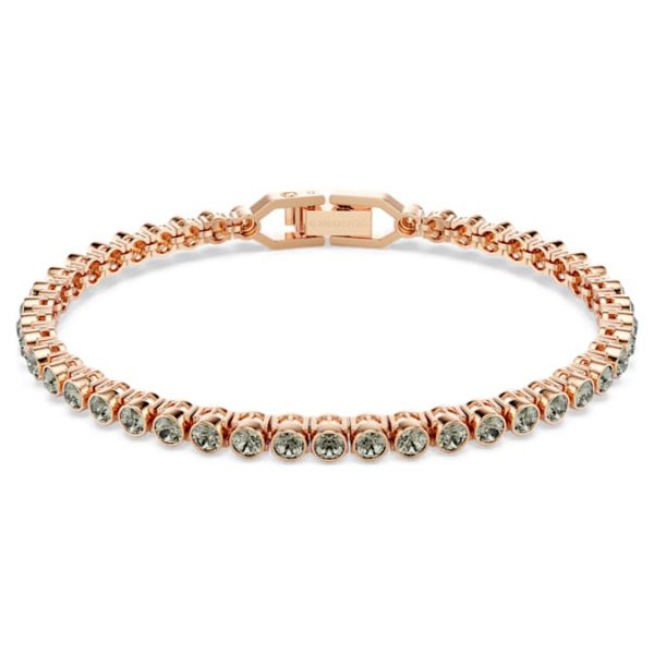 Imber Emily Tennis bracelet Round cut, Black, Rose gold-tone plated