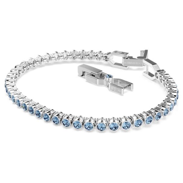 Imber Emily Tennis bracelet Round cut, Blue, Rhodium plated - Image 2