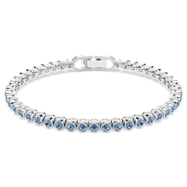 Imber Emily Tennis bracelet Round cut, Blue, Rhodium plated - Image 6