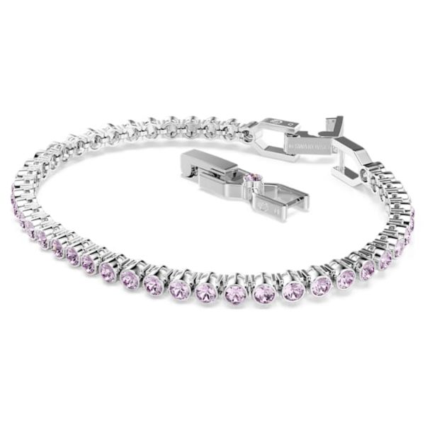 Imber Emily Tennis bracelet Round cut, Purple, Rhodium plated - Image 3