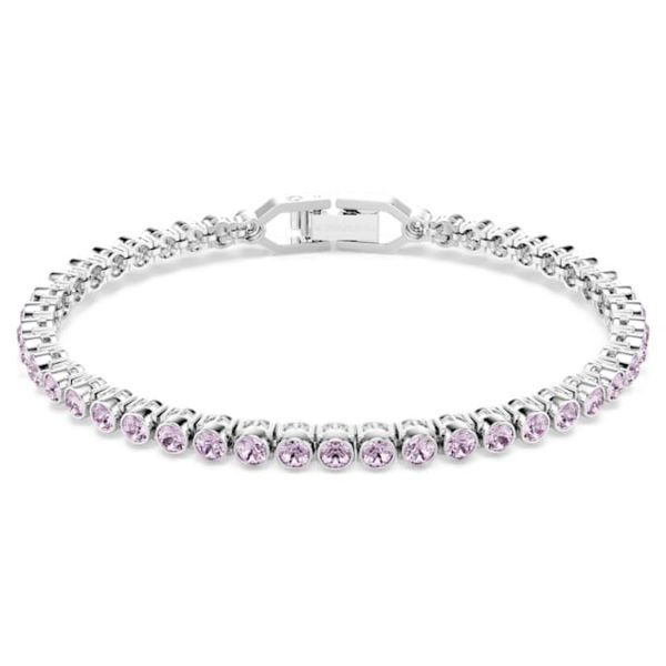Imber Emily Tennis bracelet Round cut, Purple, Rhodium plated - Image 7