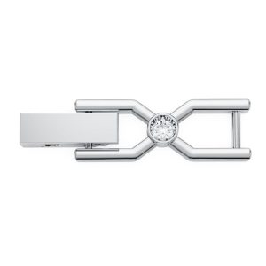 Imber Emily Tennis extender Round cut, White, Rhodium plated