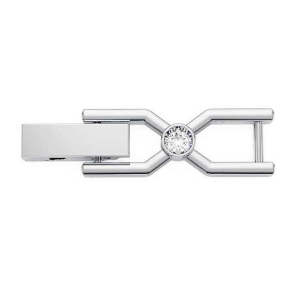 Imber Emily Tennis extender Round cut, White, Rhodium plated