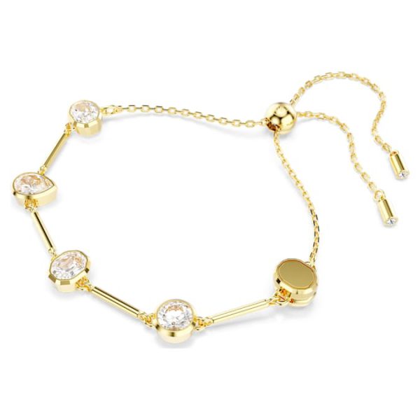 Imber necklace Magnetic closure, Mixed cuts, White, Gold-tone plated - Image 5