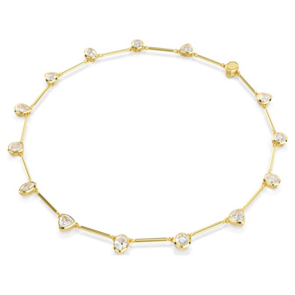 Imber necklace Magnetic closure, Mixed cuts, White, Gold-tone plated - Image 6