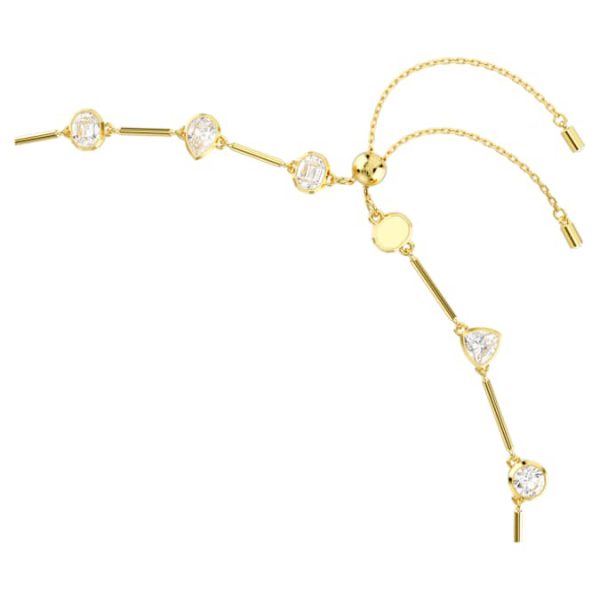 Imber necklace Magnetic closure, Mixed cuts, White, Gold-tone plated - Image 7
