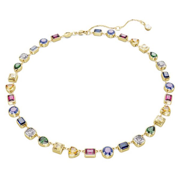 Imber necklace Mixed cuts, Multicolored, Gold-tone plated - Image 2