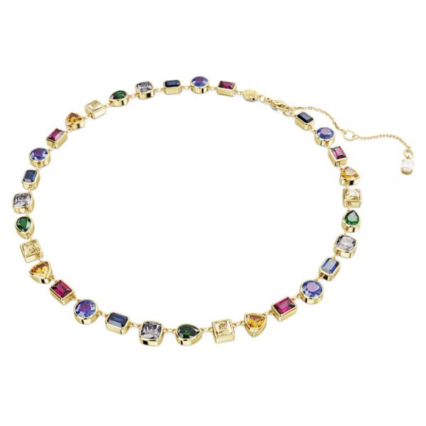 Imber necklace Mixed cuts, Multicolored, Gold-tone plated - Image 3
