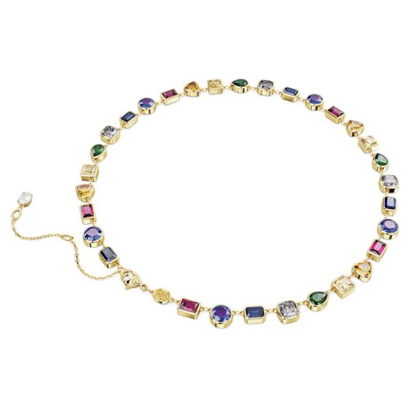 Imber necklace Mixed cuts, Multicolored, Gold-tone plated - Image 5