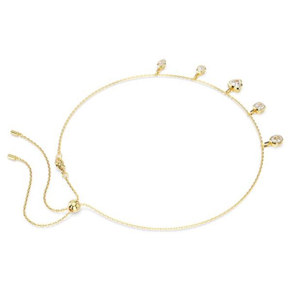 Imber necklace Mixed cuts, White, Gold-tone plated - Image 6