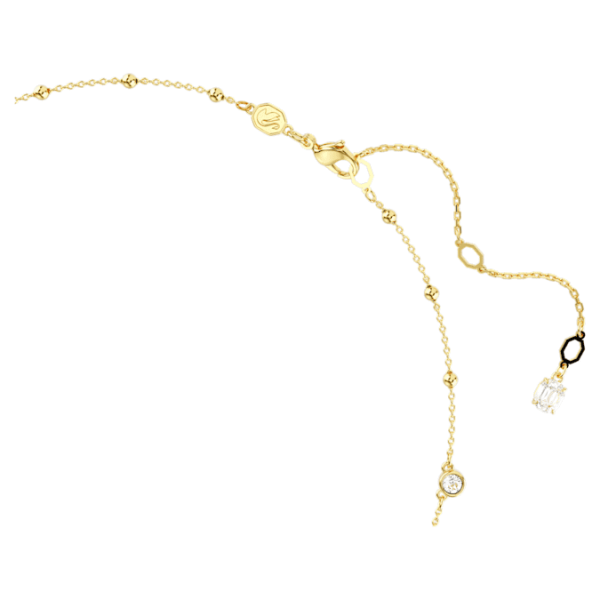 Imber necklace Round cut, Scattered design, White, Gold-tone plated - Image 4