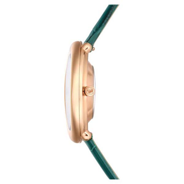 Imber oval watch Swiss Made, Leather strap, Green, Rose gold-tone finish - Image 7