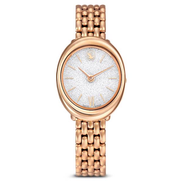 Imber oval watch Swiss Made, Metal bracelet, Gold tone, Rose gold-tone finish - Image 2