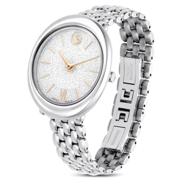 Imber oval watch Swiss Made, Metal bracelet, Silver tone, Stainless steel - Image 3
