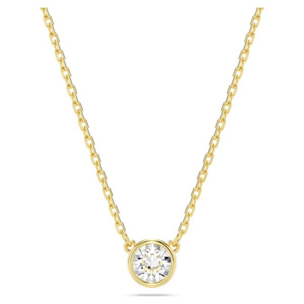 Imber pendant Round cut, White, Gold-tone plated - Image 6