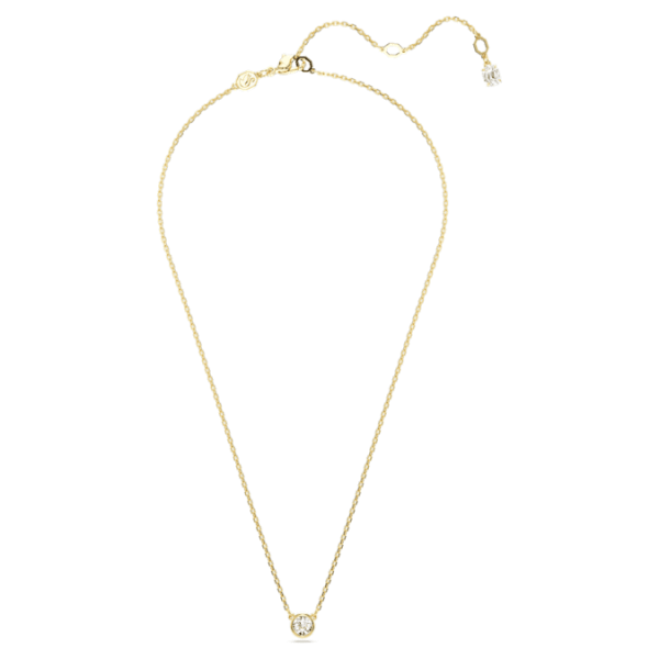 Imber pendant Round cut, White, Gold-tone plated - Image 3