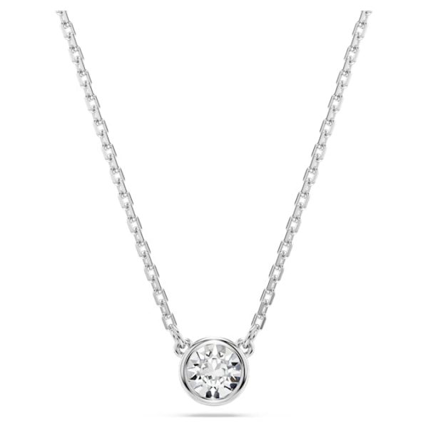 Imber pendant Round cut, White, Rhodium plated - Image 6