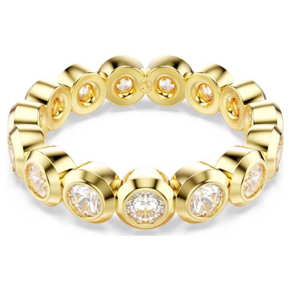 Imber ring Round cut, White, Gold-tone plated - Image 2