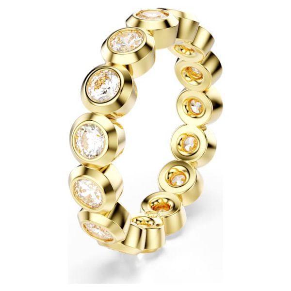 Imber ring Round cut, White, Gold-tone plated - Image 3