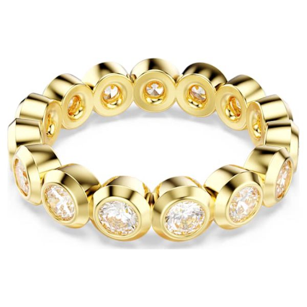 Imber ring Round cut, White, Gold-tone plated - Image 5