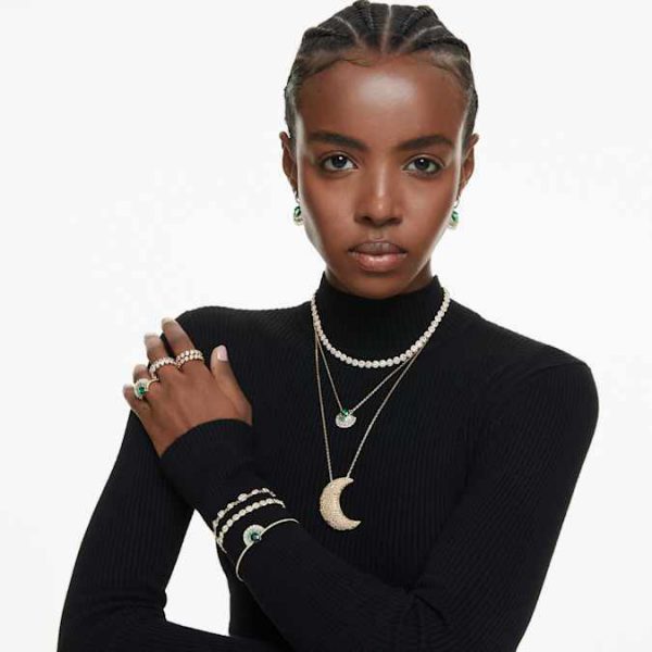 Imber ring Round cut, White, Gold-tone plated - Image 6
