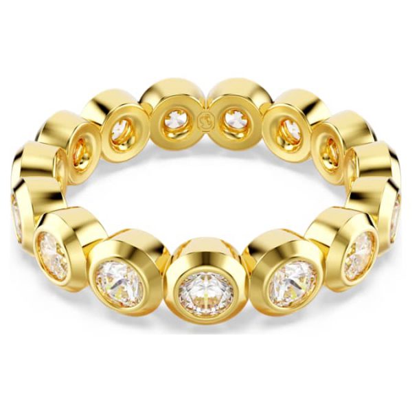Imber ring Round cut, White, Gold-tone plated - Image 8