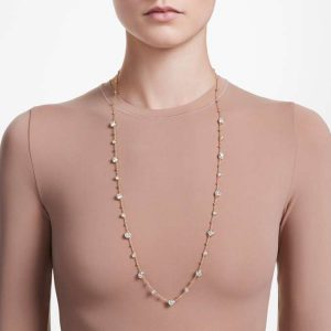 Imber strandage Round cut, White, Gold-tone plated