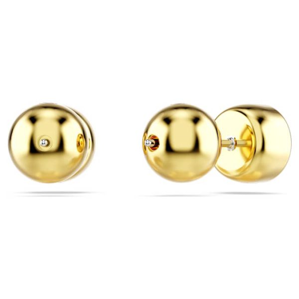 Imber stud earrings Round cut, White, Gold-tone plated - Image 5