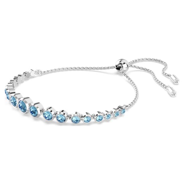 Imber Tennis bracelet Mixed round cuts, Blue, Rhodium plated - Image 3