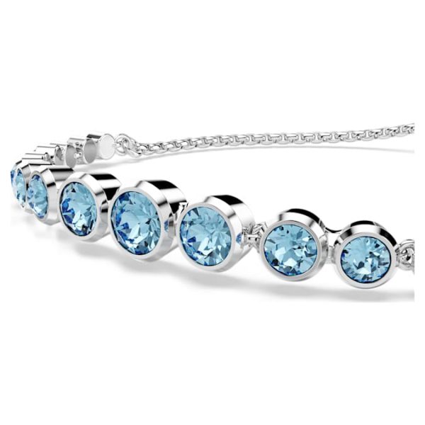 Imber Tennis bracelet Mixed round cuts, Blue, Rhodium plated - Image 5