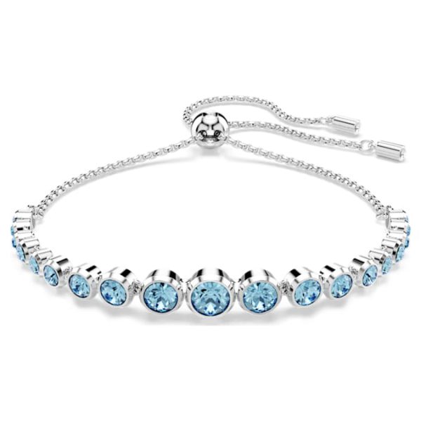 Imber Tennis bracelet Mixed round cuts, Blue, Rhodium plated - Image 7