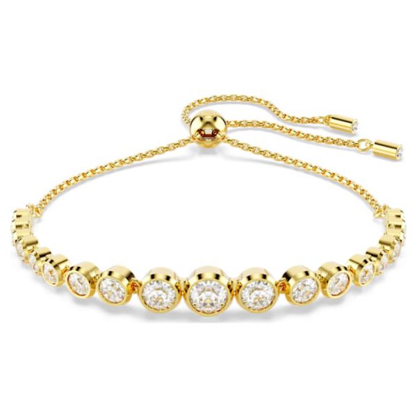 Imber Tennis bracelet Mixed round cuts, White, Gold-tone plated - Image 9