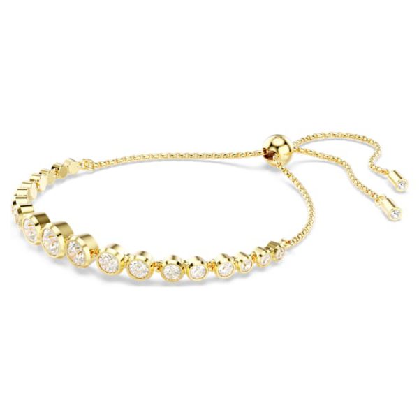 Imber Tennis bracelet Mixed round cuts, White, Gold-tone plated - Image 3