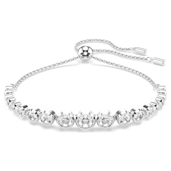 Imber Tennis bracelet Mixed round cuts, White, Rhodium plated - Image 2