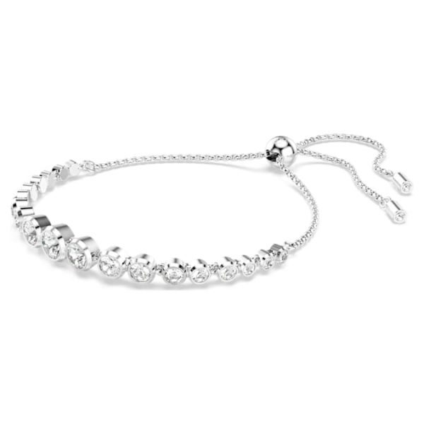 Imber Tennis bracelet Mixed round cuts, White, Rhodium plated - Image 3