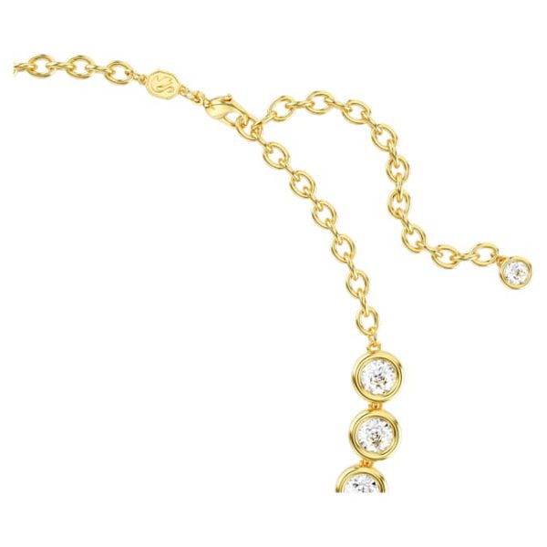 Imber Tennis necklace Round cut, White, Gold-tone plated - Image 4